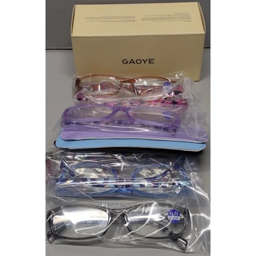Gaoye 6 Pack Reading Glasses Women 2.75 Blue Light Blocking Spring Hinge Readers